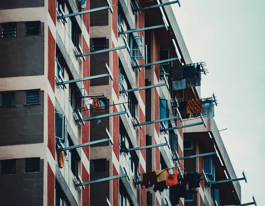 HDB block with scaffolding