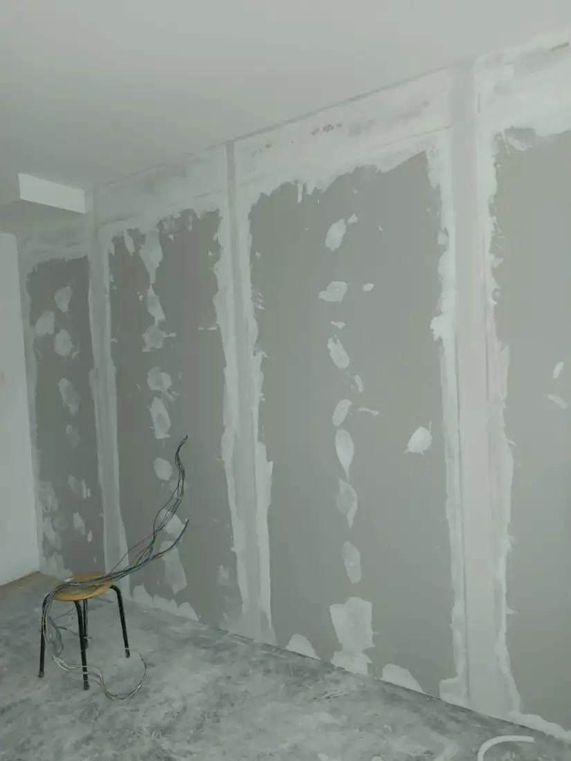 Walls patched after removal works
